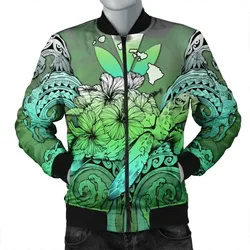 Alohawaii Jacket - Hawaii Turtle Wave Polynesian Bomber Jacket - Hey Style Green - AH - J4R