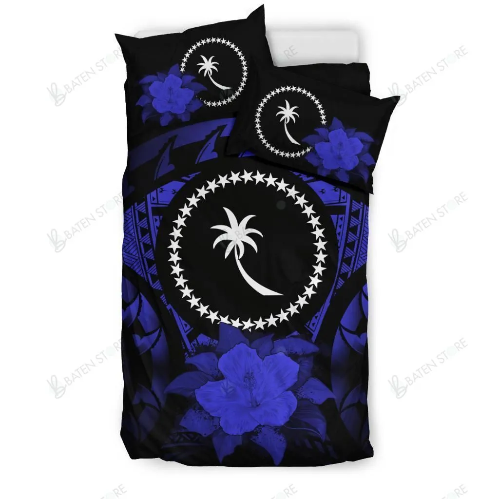 Chuuk Hibiscus Palm Tree Bedding Set Bedroom Decor
