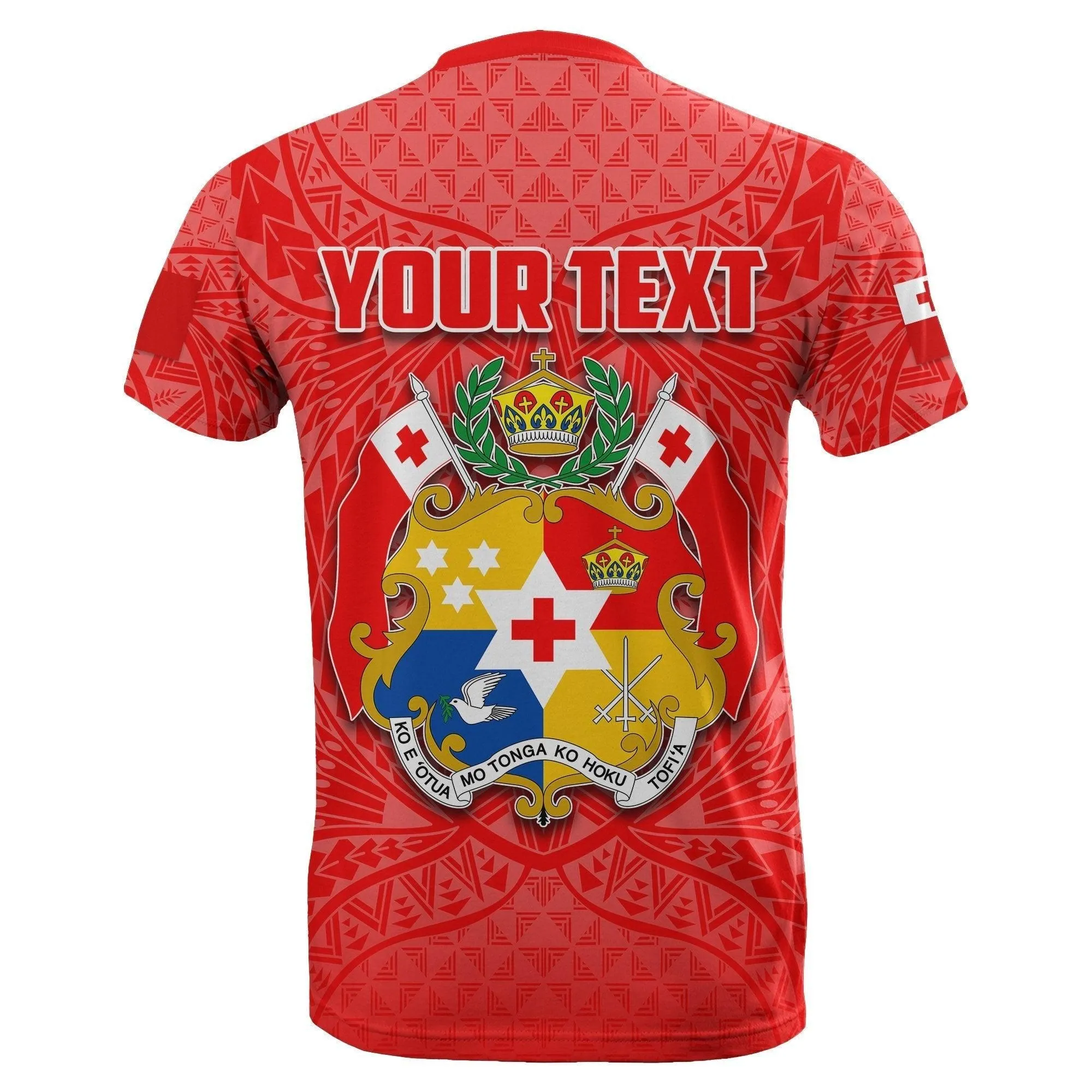 (Custom Personalised) Tonga Rugby T Shirt Polynesian With Coat Of Arms Style