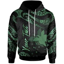 Papua New Guinea Polynesian Custom Personalised Hoodie - Poly Tattoo Green Version
