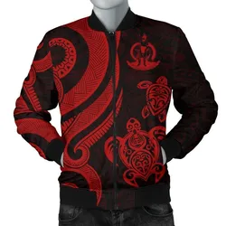 Vanuatu Mens Bomber Jacket - Red Tentacle Turtle