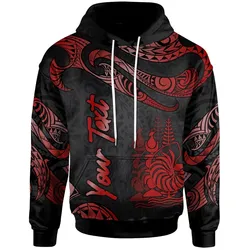 New Caledonia Polynesian Custom Personalised Hoodie - Poly Tattoo Red Version