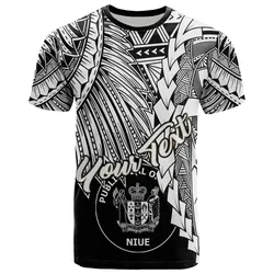 Alohawaii T-Shirt - Tee Niue Polynesian Custom Personalised - Tribal Wave Tattoo White - BN12