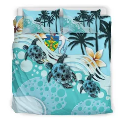 Polynesian Solomon Islands Turtle Hibiscus A Bedding Set Camlirt