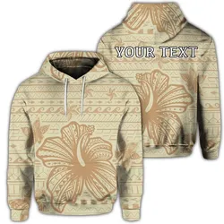 (Personalised) Hawaii Hibiscus Plumeria Kanaka Polynesian Vintage Hoodie