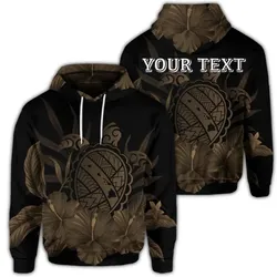 Alohawaii Hoodie - (Personalised) Hawaiian Map Turtle Hibiscus Polynesian Hoodie - Gold - AH - J4R