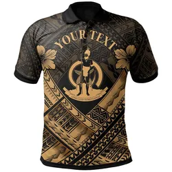 Vanuatu Custom Personalised Polynesian Polo Shirt - Vanuatu Gold Seal Camisole Hibiscus Style