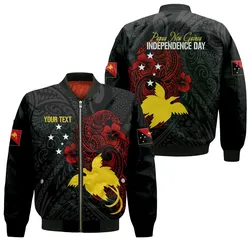 Personalised Papua New Guinea 47th Independence Bomber Jacket Tribal Turtle LT7