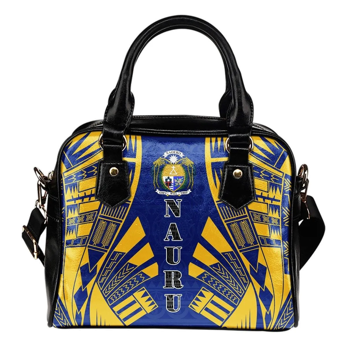 Nauru Shoulder Handbag - Polynesian Tattoo Flag