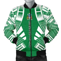 Norfolk Island Men Bomber Jackets - Polynesian Tattoo Flag