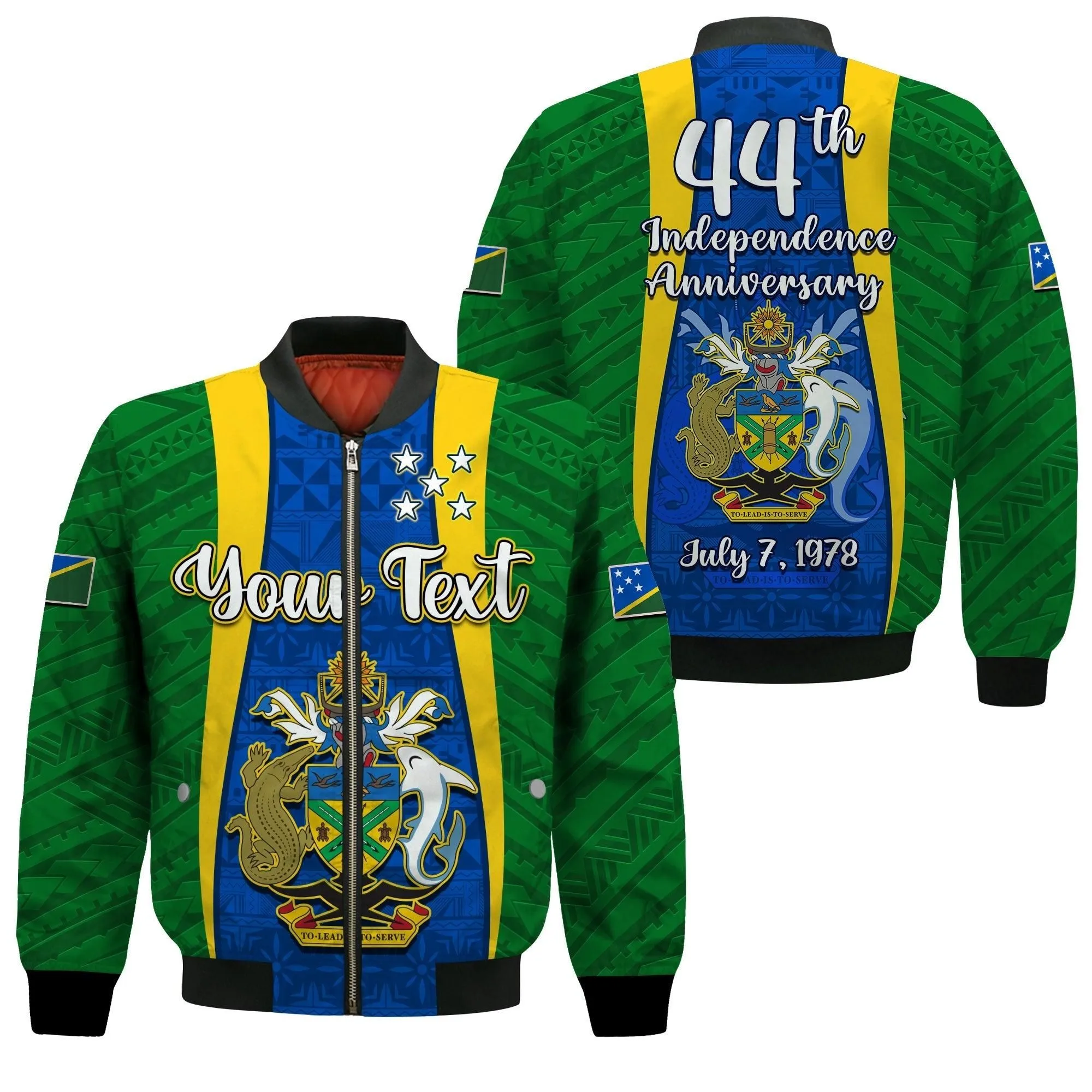 (Custom Personalised) Solomon Islands Day Bomber Jacket 44 Years Independence Anniversary LT13
