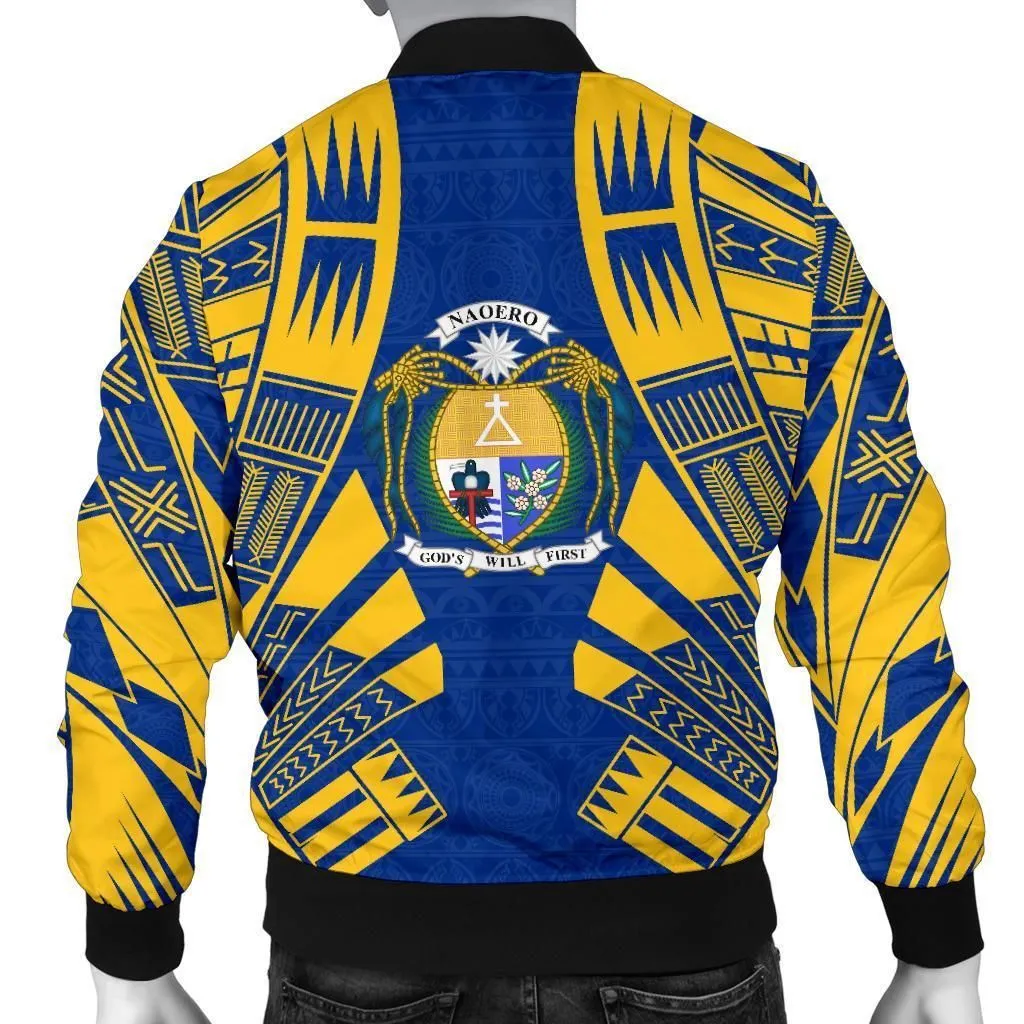 Nauru Men Bomber Jackets - Polynesian Tattoo Flag