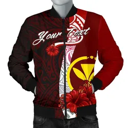 Hawaii Polynesian Custom Personalised Mens Bomber Jacket - Coat Of Arm With Hibiscus