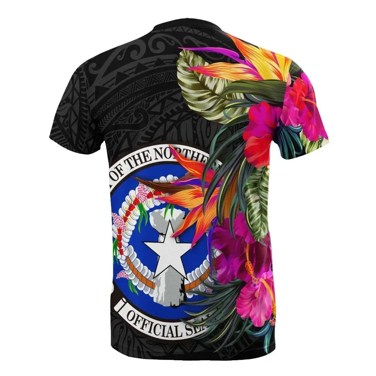 Northern Mariana Islands T-Shirt - Saipan Hibiscus Polynesian Pattern - BN39
