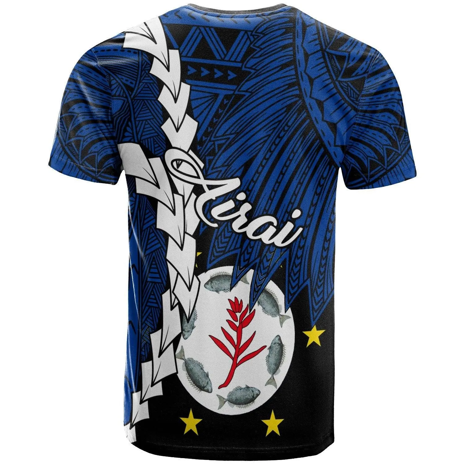 Palau Airai Polynesian Custom Personalised T-Shirt - Tribal Wave Tattoo