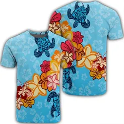 Alohawaii Tee - Hawaiian Ocean Turtle Plumeria And Hibiscus Polynesian T-shirt AH - JR