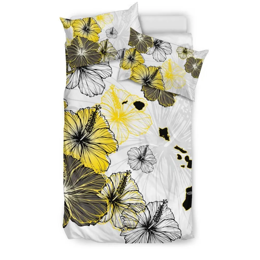 Hawaiian  Map Turtle Hibiscus Polynesian Bedding Set