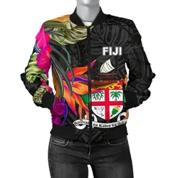 Alohawaii Jacket - Bomber Jacket Fiji - Polynesian Hibiscus Pattern - BN39