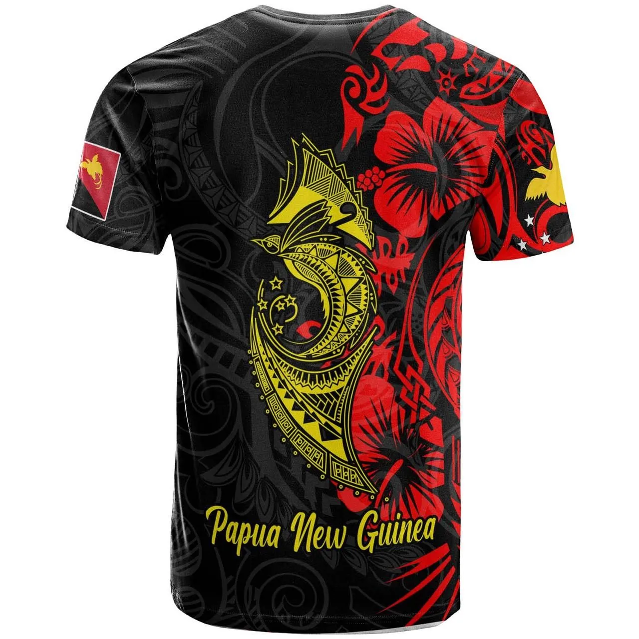 Papua New Guinea T-shirt - Custom Papua New Guinea Independence Day Polynesian Hibiscus Patterns T-shirt