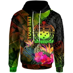 Samoa Polynesian Personalised Hoodie - Hibiscus and Banana Leaves
