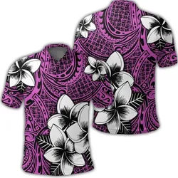 Alohawaii Shirt - Hawaiian Plumeria Tribal Polynesian Polo Shirt Pink AH - J0R