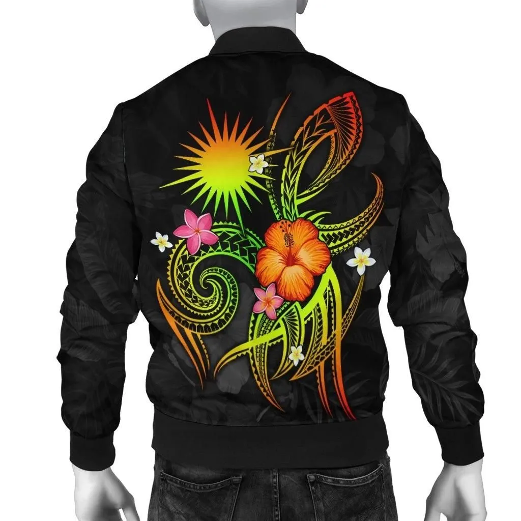 Alohawaii Jacket - Bomber Jacket Marshall Islands Polynesian - Legend of Marshall Islands (Reggae) - BN15