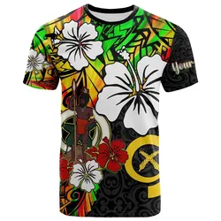 (Custom Personalised) Vanuatu T Shirt Polynesia Tie Dye Hibiscus Flowers LT13