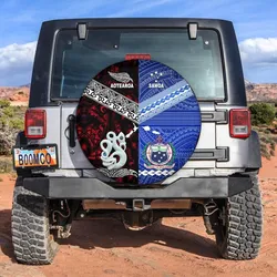 Samoa And New Zealand Spare Tire Cover Together - Red LT8