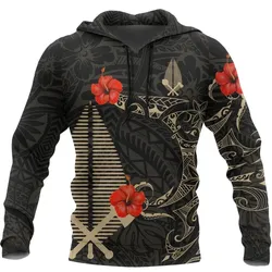 (Alo) Wallis and Futuna Hoodie Hibiscus Tattoo Style A7