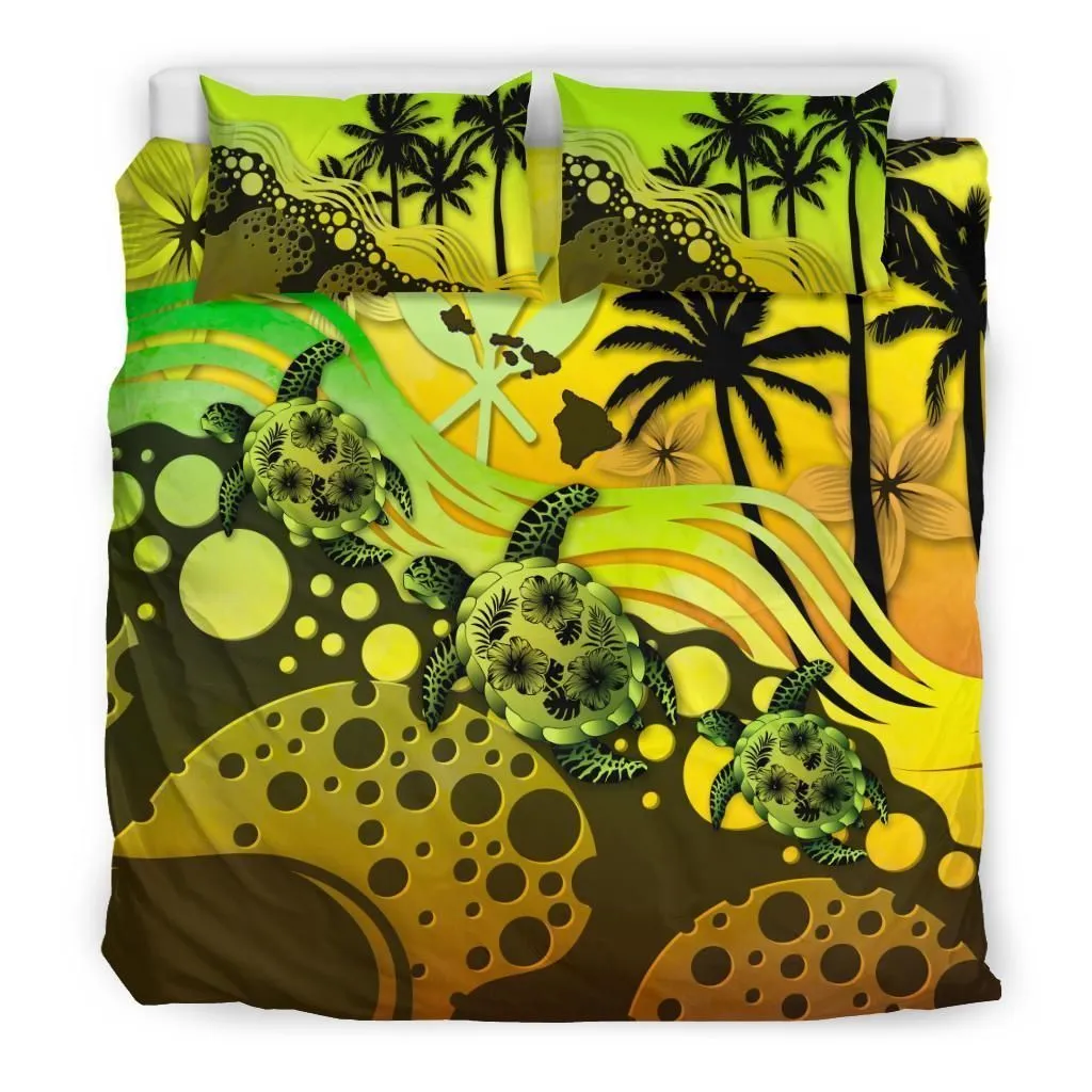 Polynesian Hawaii Reggae Turtle Hibiscus A Bedding Set Camliwk