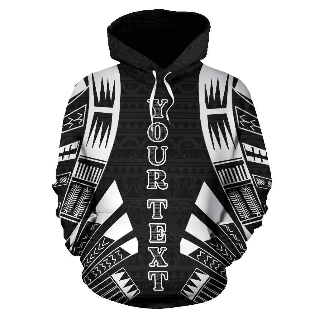 French Polynesia All Over Hoodie - Black Tattoo Style Custom - Bn01