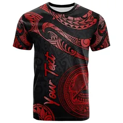 American Samoa Polynesian Custom Personalised T Shirt - Poly Tattoo Red Version