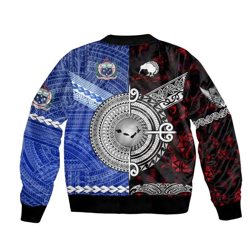 Samoa and New Zealand Bomber Jacket Together Red LT8