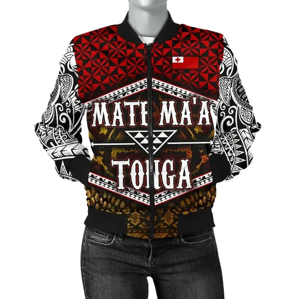 Mate Ma'a Tonga Women's Bomber Jacket - BN12
