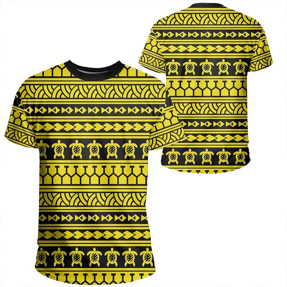 Polynesian Tattoo Tribal Yellow T Shirt Ah Jr Hawaiian Shorts Beach Short Sleeve