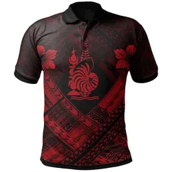 New Caledonia Polynesian Polo Shirts - New Caledonia Red Seal Camisole Hibiscus Style