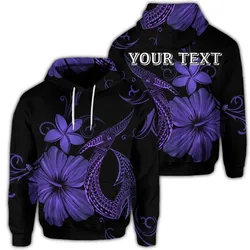 (Personalised) Hawaiian Fish Hook Hibiscus Plumeria Polynesian Hoodie - Purple