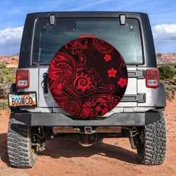 Hawaii Shaka Polynesian Spare Tire Cover Unique Style - Red LT8