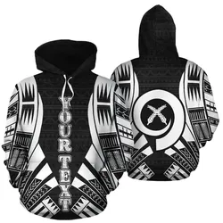 Vanuatu Polynesian Personalised Custom Hoodie - Black Tattoo