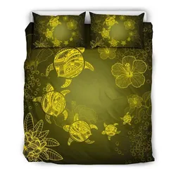 Hawaii Polynesian Hibiscus Turtle Bedding Set Under Beach Yellow Ah J7 Dhc1712820Dd