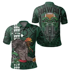 Hawaii Football Polynesian Warrior Polo Shirt - AH - \bJuly Style - J5