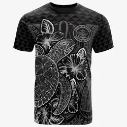 Alohawaii T-Shirt - Tee Palau Polynesian - Turtle Hibiscus Black - BN39