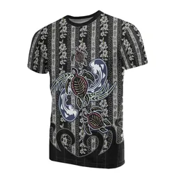 Hawaii T Shirt - Polynesian Turtle Hibiscus Pattern