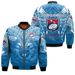 Samoa Rugby Toa Samoa Blue Style Bomber Jacket - LT2