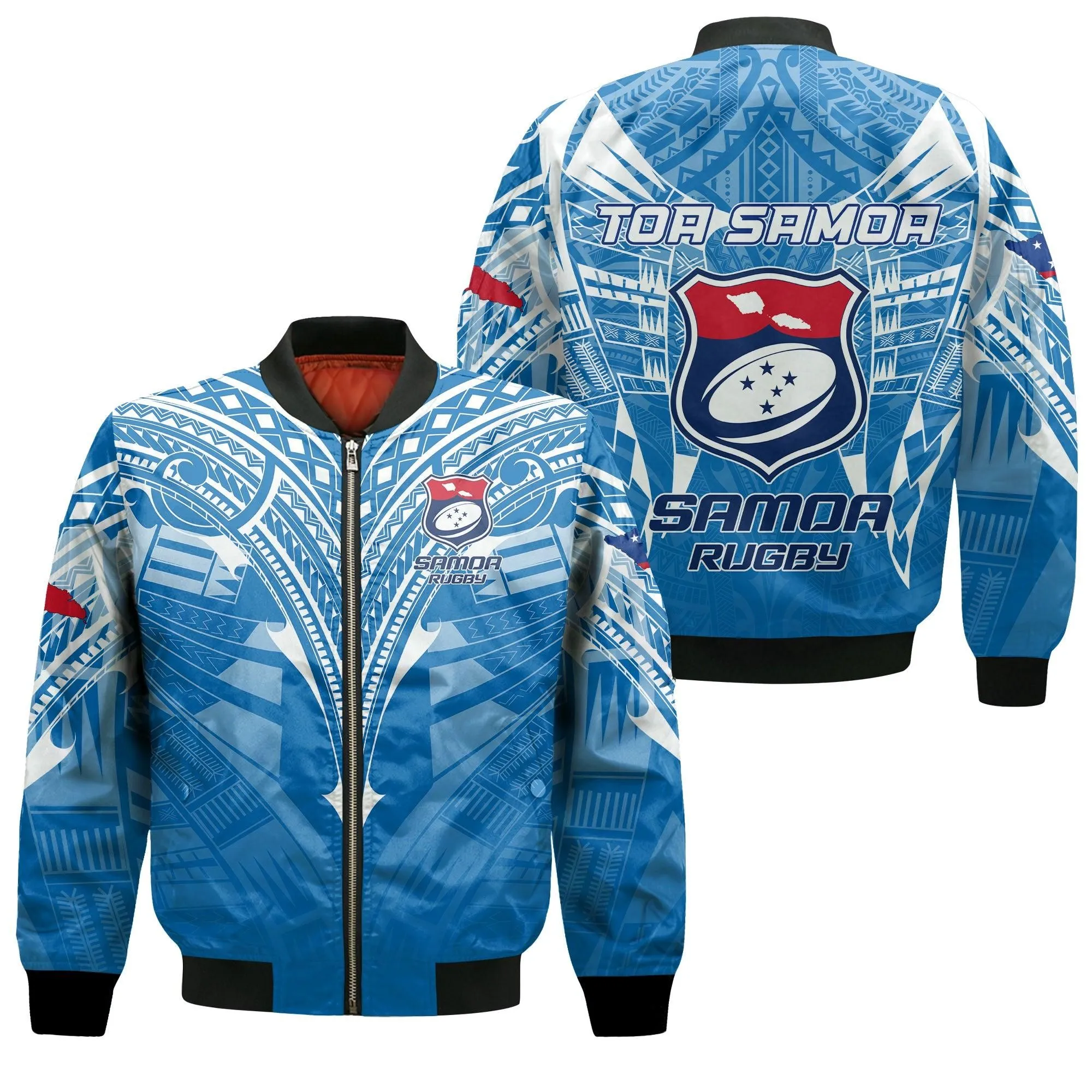 Samoa Rugby Toa Samoa Blue Style Bomber Jacket - LT2