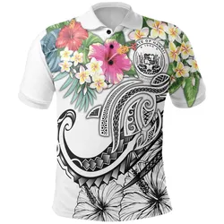 Alohawaii Shirt - Polo Shirt Polynesian Hawaii Summer Plumeria (White) - BN15
