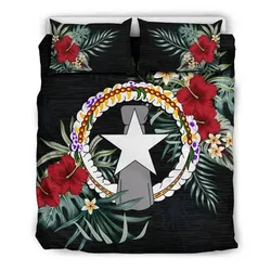 FamilyGater Bedding Set - Cover and Pillow Cases Northern Mariana Islands Hibiscus A02