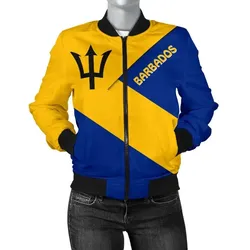Barbados Women's Bomber Jacket- Barbados Flag Style -BN25