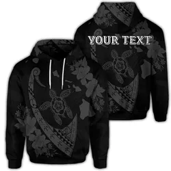 (Personalised) Hawaiian Map Hibiscus Turtle Fish Hook Polynesian Hoodie Grey - AH