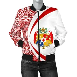 Alohawaii Jacket - Bomber Jacket Tonga Polynesian - Circle Style - J1